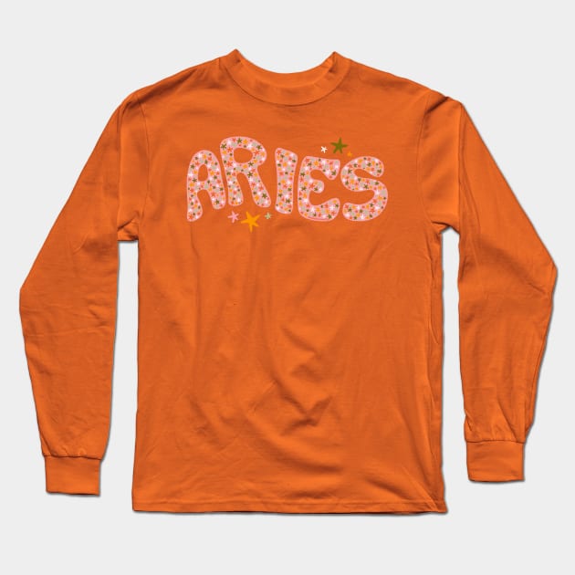 Starry Aries Long Sleeve T-Shirt by Doodle by Meg